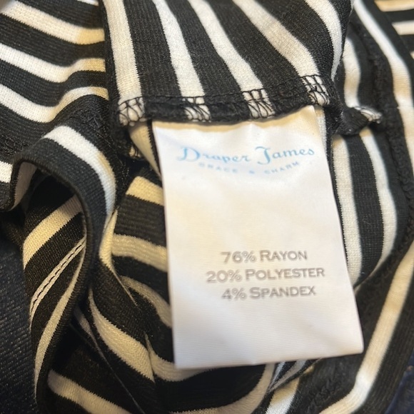 Draper James Rayon Blend Black and White Stripe Tie front Top Size Small - Picture 6 of 6